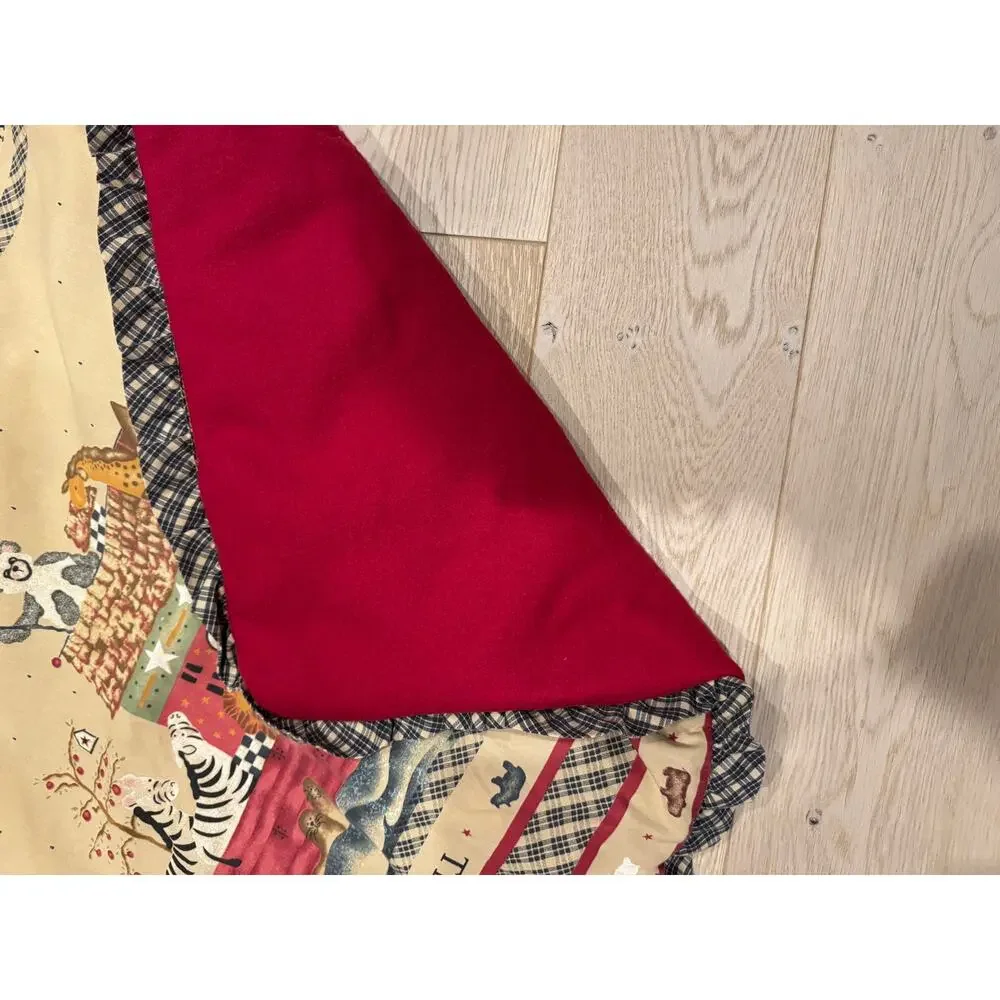 ✨Handmade | Vintage Noah’s Ark Fluffy Baby Blanket/Play Mat – 34” x 44” Unisex✨